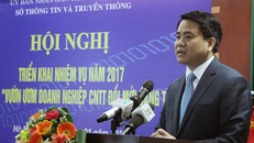 Chủ tịch UBND TP Hà Nội Nguyễn Đức Chung phát biểu tại Hội nghị của Sở Thông tin và truyền thông.