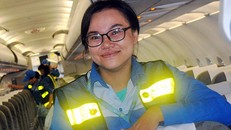 Chị Lan trong một ca làm việc.