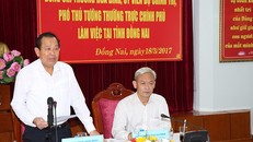 Phó thủ tướng Thường trực Trương Hoà Bình phát biểu tại buổi làm việc.