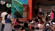 Hiện trường vụ nổ tại cổng nhà trẻ ở Trung Quốc ngày 15/6.