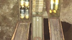 Số đạn pháo được phát hiện dưới nền nhà ông Thảo đã được thu gom.