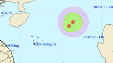 Dự báo đường đi của áp thấp nhiệt đới. Ảnh: NCHMF.
