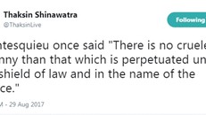 Bài đăng của cựu thủ tướng Thái Lan Thaksin Shinawatra. Ảnh: Twitter/@ThaksinLive.