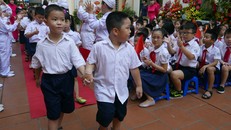 Nhiều người không đồng tình việc học sinh phải tập luyện nhiều để chuẩn bị cho khai giảng.Ảnh minh họa:Q.Đ