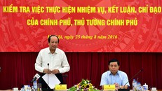 Tổ Công tác của Thủ tướng Chính phủ do Bộ trưởng, Chủ nhiệm VPCP Mai Tiến Dũng làm Tổ trưởng kiểm tra việc thực hiện nhiệm vụ, kết luận, chỉ đạo của Chính phủ, Thủ tướng Chính phủ tại Bộ Kế hoạch và Đầu tư. Ảnh: VGP