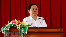 Đồng chí Trần Thanh Mẫn, Ủy viên Ban Bí thư Trung ương Đảng khóa XII, Chủ tịch Ủy ban Trung ương Mặt trận Tổ quốc Việt Nam. (Ảnh: Thanh Liêm/TTXVN)