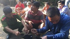 Các nghi can bị công an bắt giữ. 