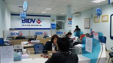 Phòng giao dịch ngân hàng BIDV chi nhánh Thành Nội, nơi xảy ra vụ cướp.