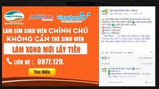 Quảng cáo chuyển đổi SIM thường sang SIM sinh viên rất phổ biến trên mạng xã hội. Ảnh: chụp màn hình Facebook " Làm Sim sinh viên *****".