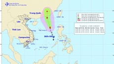 Hướng di chuyển của áp thấp nhiệt đới trên Biển Đông. Ảnh: NCHMF.