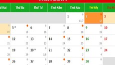 Lịch nghỉ dịp Quốc khánh 2/9 năm 2017.