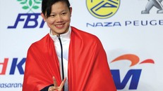 Ánh Viên chưa được chung vui cùng người thân sau khi trở về từ SEA Games 29. Ảnh: VSI.