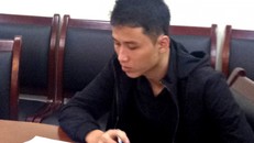 Nghi phạm Tùng tại cơ quan công an. Ảnh: Vietnamnet