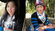 2 chị em nữ sinh Ý Nu, Ý Nênh cùng đang học lớp 9 tại Trường PTDTBT THCS Tri Lễ . Ảnh: Báo Nghệ An