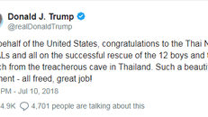 Nguyên thủ quốc gia và giới bóng đá chúc mừng chiến dịch giải cứu đội bóng Thái Lan