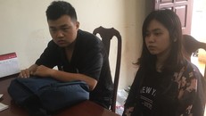 Hai đối tượng Phương và Kiên tại cơ quan công an. Ảnh: PLO