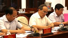 Lãnh đạo TP.HCM tại buổi làm việc. Ảnh: PLO