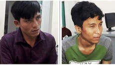 Hai đối tượng Hoàng Nam (trái) và Tuấn Anh (phải) tại cơ quan Công an. Ảnh: VOV