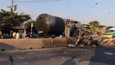 Hiện trường vụ tai nạn. Ảnh: Người Lao Động