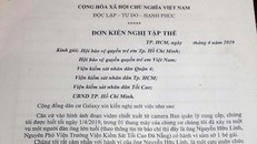 Đơn kiến nghị tập thể của cư dân tòa chung cư Galaxy 9. Ảnh: Thanh Niên