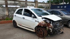 Chiếc xe gây tai nạn. Ảnh: VOV