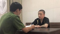 Đối tượng Trung tại cơ quan Công an. Ảnh: Báo Nghệ An