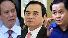 Các bị cáo Trần Văn Minh (trái), Văn Hữu Chiến (giữa) và Phan Văn Anh Vũ (phải).