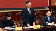 Chủ tịch UBND tỉnh Thái Bình Đặng Trọng Thăng phát biểu chỉ đạo tại cuộc họp. Ảnh: TTXVN