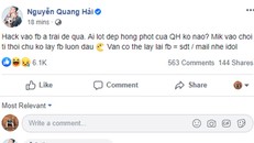 Facebook Quang Hải bị hack, lộ nhiều cuộc trò chuyện riêng tư 