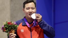 Ngô Hữu Vương giành HC bạc 10m súng trường hơi di động nam ASIAD 2023.
