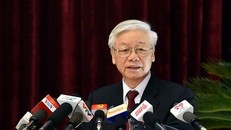 Tổng Bí thư Nguyễn Phú Trọng phát biểu bế mạc Hội nghị. (ảnh Chinhphu.vn)