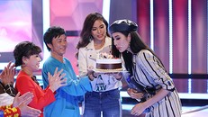 Hoàng Thùy được Hoài Linh, Mâu Thủy mừng sinh nhật tại trường quay