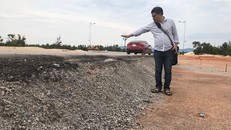 Cao độ giữa đường nối cầu Nhật Lệ II với đại lộ Võ Nguyên Giáp vênh nhau hơn 70 cm