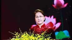 Chủ tịch Quốc hội Nguyễn Thị Kim Ngân phát biểu tại buổi Lễ. Ảnh: VGP/Nhật Bắc