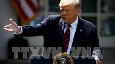 Tổng thống Mỹ Donald Trump phát biểu tại Washington, DC ngày 16/5/2019. Ảnh: THX/TTXVN