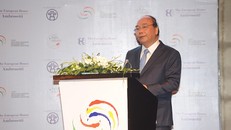 Thủ tướng Nguyễn Xuân Phúc phát biểu tại Diễn đàn - Ảnh: VGP/Nhật Bắc