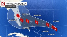 Dự báo đường đi của bão Dorian. Ảnh: AccuWeather