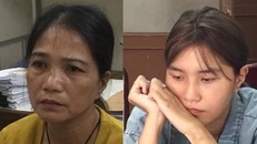 Bà Trinh và Ánh tại cơ quan điều tra. Ảnh: Công an cung cấp.