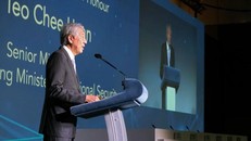 Bộ trưởng Điều phối An ninh Quốc gia Singapore, Teo Chee Hean phát biểu tại Hội nghị. (Nguồn: straitstimes)