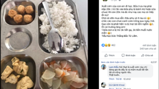 Hình ảnh bữa ăn trường Tiểu học Đức Thắng được đăng tải trên facebook.