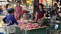 Thịt lợn tại các chợ lẻ vẫn chưa có dấu hiệu giảm giá trong mùa dịch bệnh COVID-19.