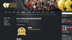 Giành chiến thắng ở hạng mục Điểm đến ẩm thực hàng đầu châu Á năm 2020