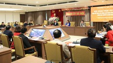 Quang cảnh hội nghị trực tuyến tổng kết công tác ngành Nội chính Đảng năm 2020, triển khai nhiệm vụ năm 2021 tại điểm cầu thành phố Hà Nội.