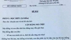 Đề thi Ngữ Văn lớp 9 có nội dung nhạy cảm.