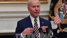 Tổng thống Mỹ Joe Biden phát biểu tại Nhà Trắng ở Washington, DC, ngày 22/1/2021. Ảnh: AFP/ TTXVN