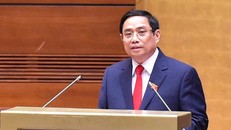 Thủ tướng Phạm Minh Chính phát biểu sau khi tuyên thệ nhậm chức - Ảnh: VGP/Nhật Bắc