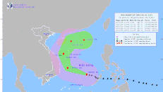 Bão số 9 di chuyển nhanh theo hướng Tây Tây Bắc, cách đảo Song Tử Tây 200km
