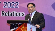 Thủ tướng nhấn mạnh: Song song với sự phát triển lớn mạnh của Việt Nam, sau hơn 26 năm bình thường hóa quan hệ (từ năm 1995), quan hệ song phương Việt Nam - Hoa Kỳ phát triển rất nhanh, đạt nhiều kết quả tốt đẹp trên các lĩnh vực. Ảnh: VGP