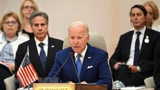 Tổng thống Mỹ Joe Biden phát biểu tại Hội nghị thượng đỉnh Hội đồng Hợp tác vùng Vịnh (GCC) cùng 3 nước Ai Cập, Jordan và Iraq (GCC+3) ở Jeddah (Saudi Arabia) ngày 16/7. (Ảnh: AFP/TTXVN)