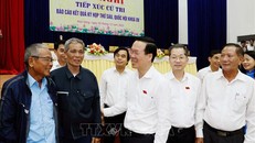 Chủ tịch nước Võ Văn Thưởng tiếp xúc cử tri huyện Hoà Vang. Ảnh: Thống Nhất – TTXVN